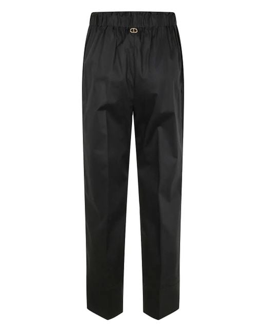 Twinset Black Elasticated-Waist Trousers