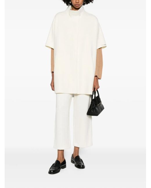 GLOX White High-Neck Panelled Jacket