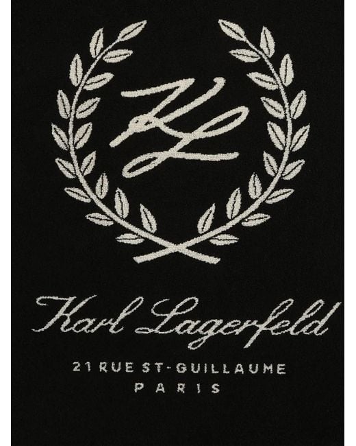 Karl Lagerfeld Black Crest Beach Towel