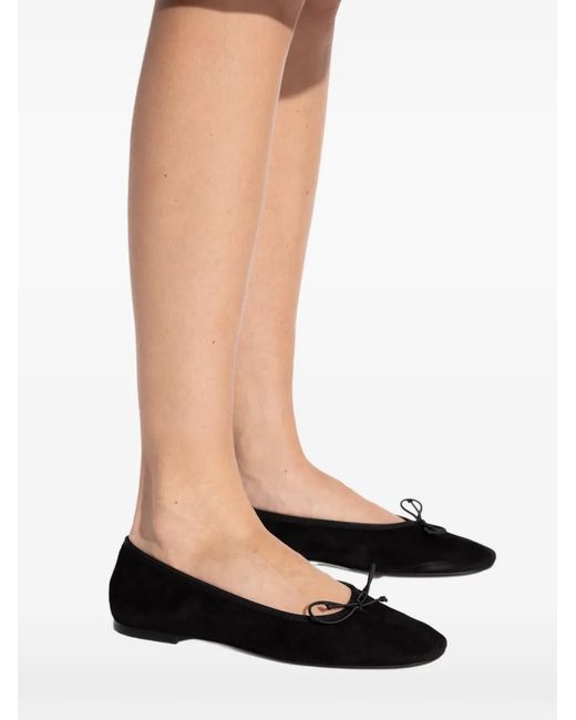 Aeyde Black Bow-Detail Ballet Flats