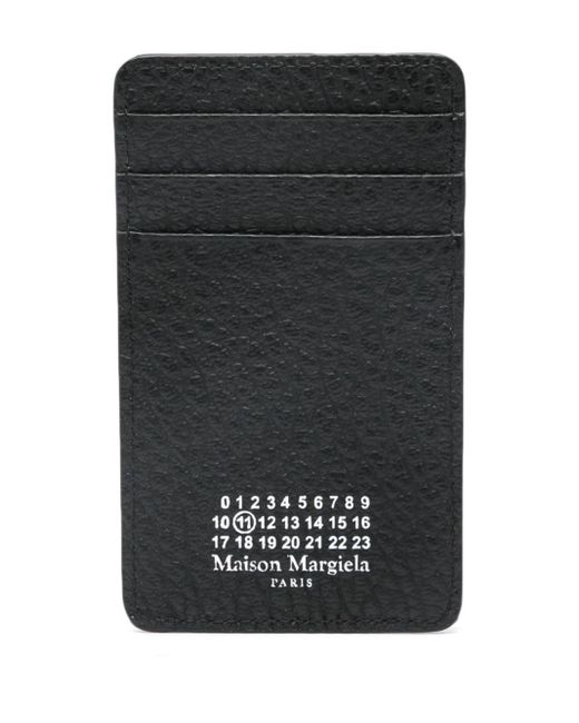 Maison Margiela Black Four Stitch-print Leather Cardholder for men