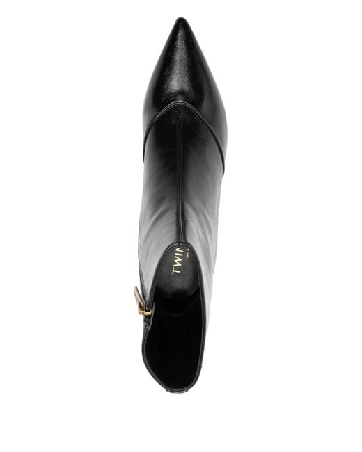 Twinset Black 55Mm Leather Ankle Boots