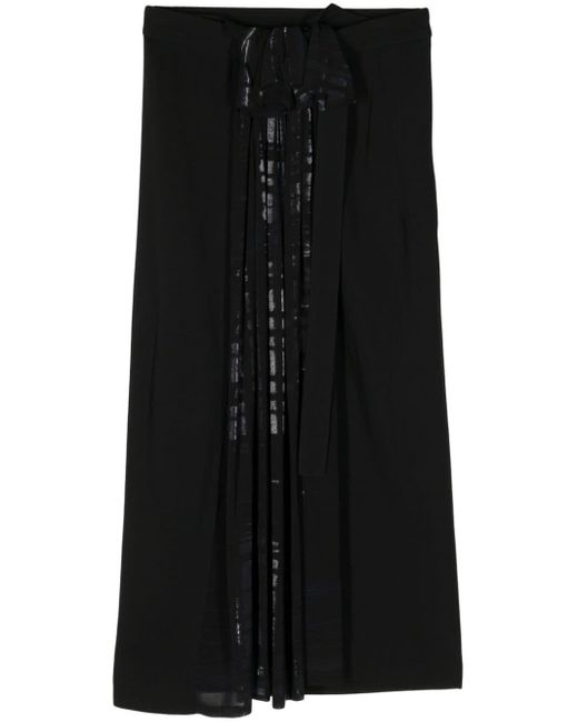 Y's Yohji Yamamoto Black Pleated Midi Skirt