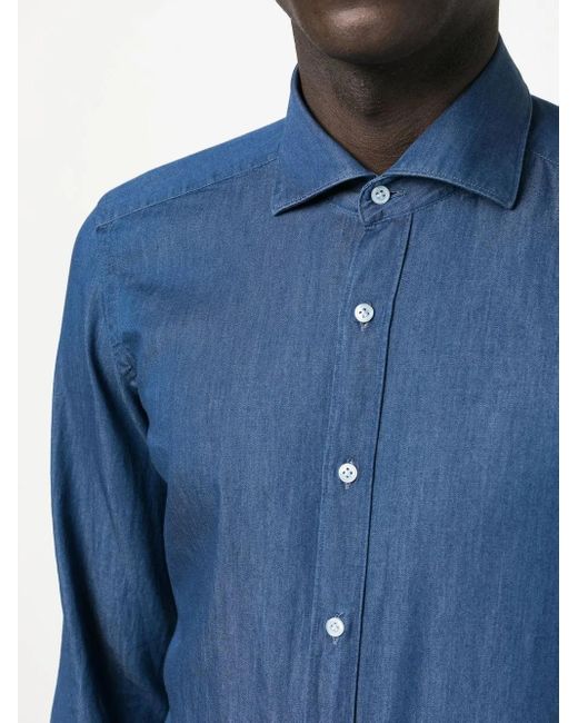 Fay Denim Overhemd in het Blue voor heren