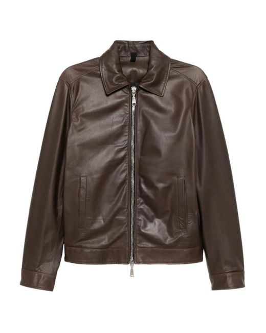 Tagliatore Brown Zip-Up Jacket for men