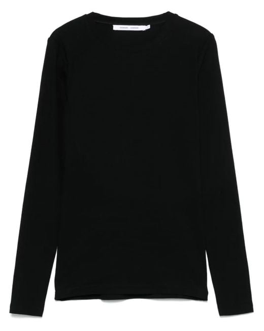 Samsøe & Samsøe Black Fine Ribbed T-Shirt