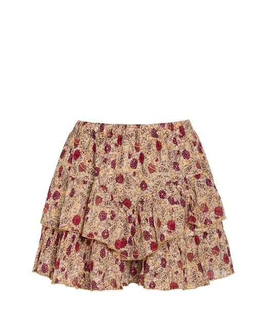 Isabel Marant Natural Floral-Pattern Mini Skirt