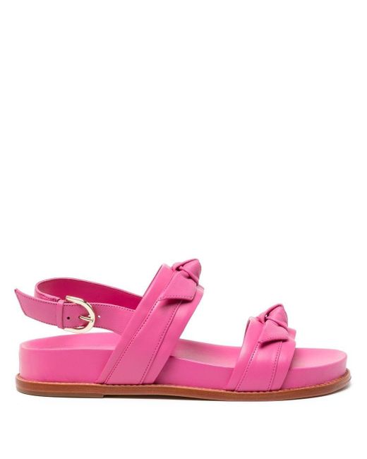 Alexandre Birman Clarita Leather Bow Sandals in Pink - Lyst
