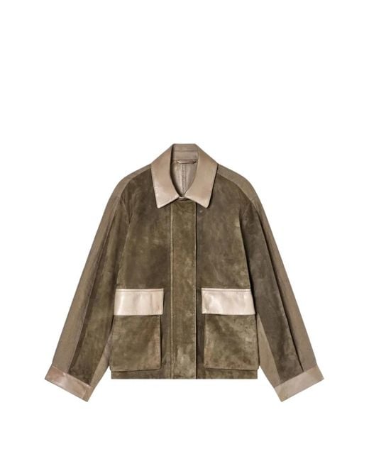 Giorgio Armani Brown Suede Bomber Jacket