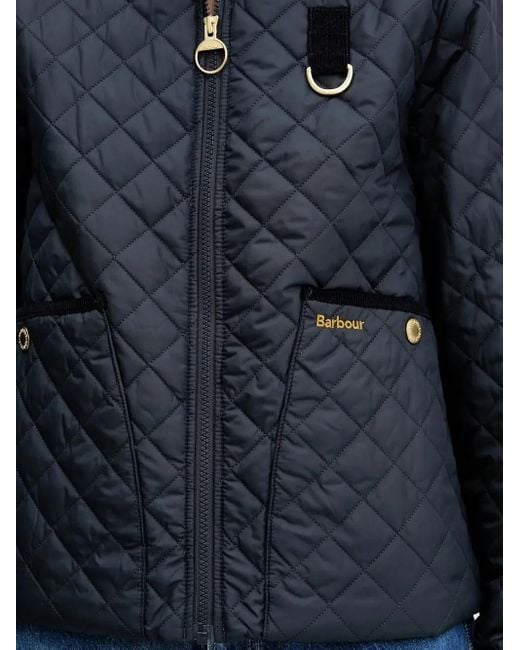 Barbour Blue Quilted Diamond-Pattern Jacket