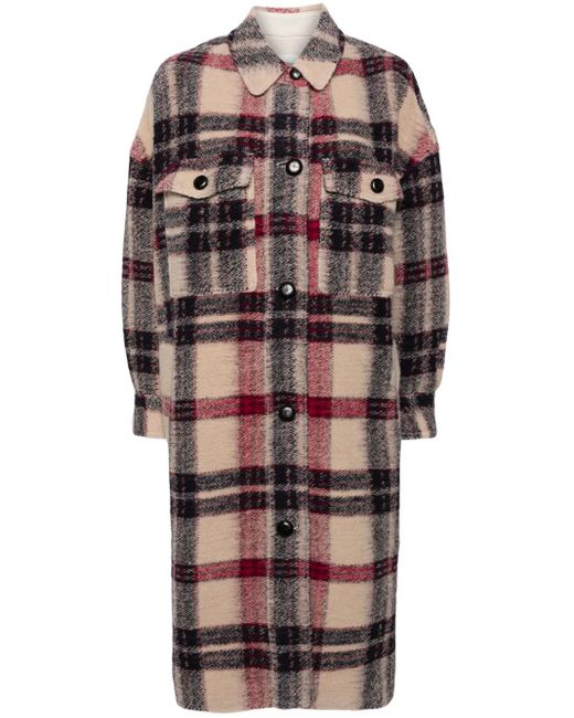 Isabel Marant Brown Check-Print Blanket Coat