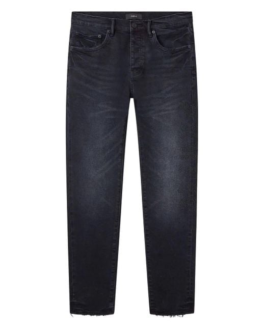 Purple Brand Blue P001 Rhinestone-Logo Jeans for men