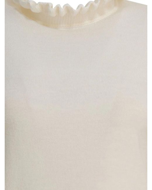 Alexander McQueen White Ruffled Sweater