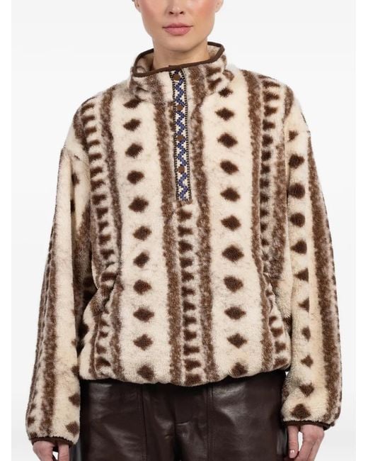 Xirena Natural Geometric-Pattern Sweatshirt