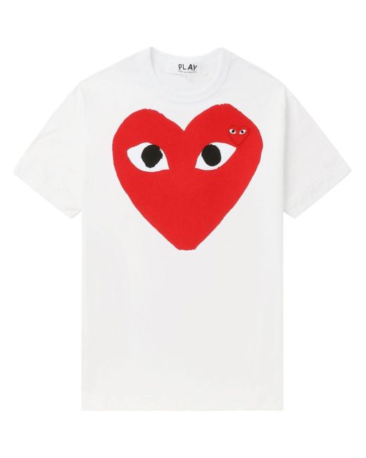 T-shirt Heart Logo di COMME DES GARÇONS PLAY in Red