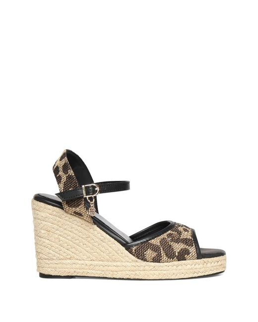 V73 Metallic Leopard-Print Wedge Sandals