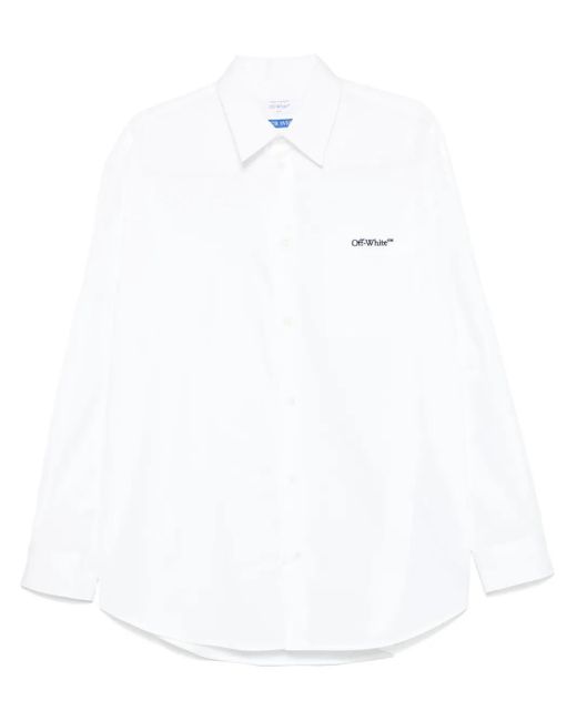 Off-White c/o Virgil Abloh White Logo-Embroidered Shirt for men