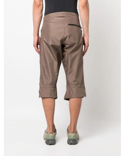 GR10K Brown Buckle-Fastening Satin Cropped Trousers for men