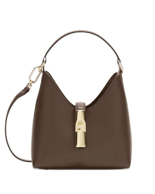 Furla Brown Mini Iride Logo-Detail Tote Bag
