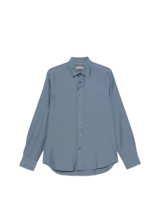 Canali Blue Long-Sleeve Shirt for men