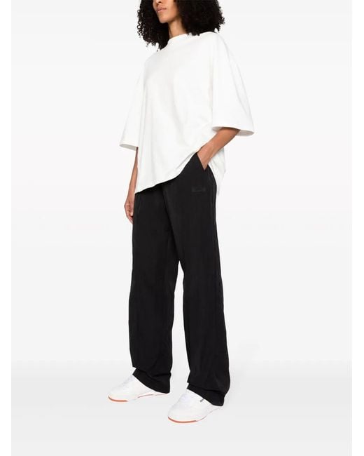 Reebok White Piped-Trim Cotton T-Shirt