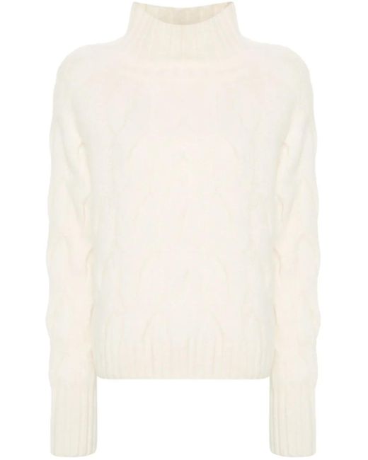 Allude ケーブルニット セーター White