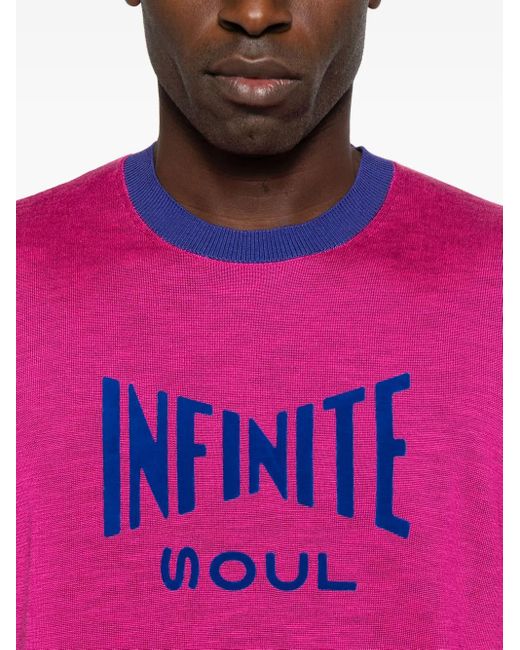 Wales Bonner Pink Infinite Soul-Flocked T-Shirt for men