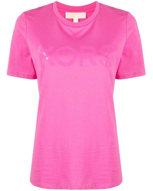 Michael Kors Logo-print Detail T-shirt in Pink | Lyst Canada