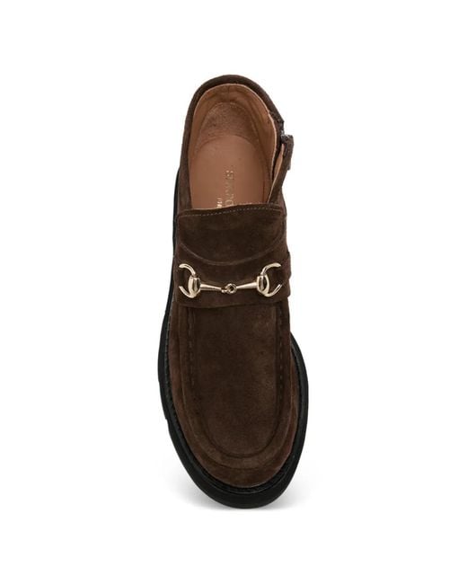 SERGIO MORETTI FIRENZE Brown Horsebit-Detail Suede Ankle Boots