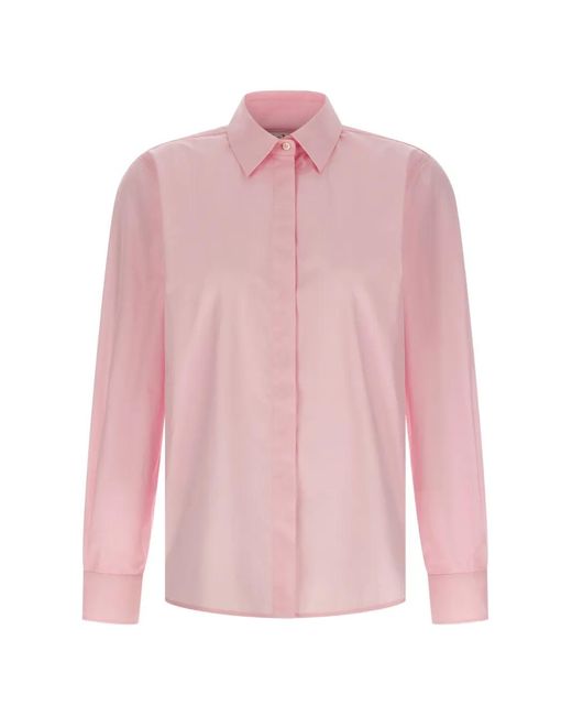 Max Mara Pink Maroso Long-Sleeve Logo-Appliqué Shirt