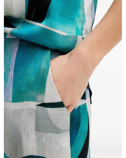 Joseph Ribkoff Blue Abstract-Print Palazzo Pants