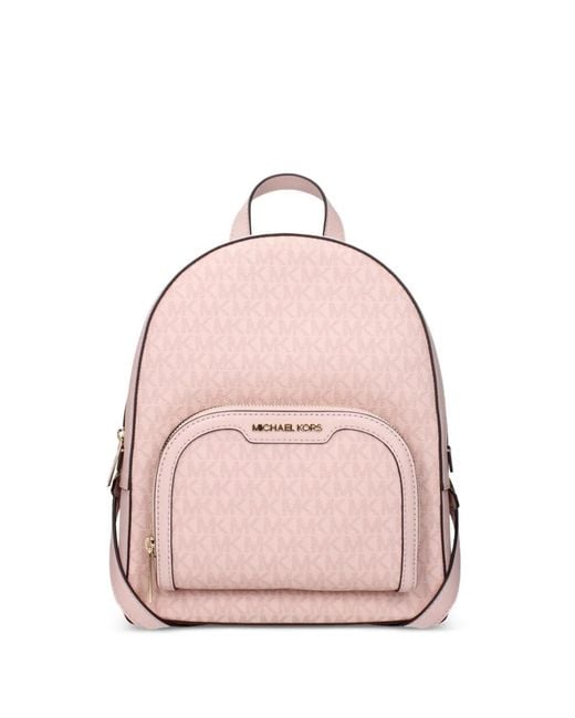 Michael Kors Pink Logo-Print Backpack