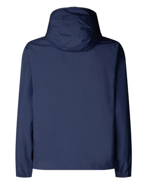 Save The Duck Blue Zayn Hooded Zip-Front Jacket for men