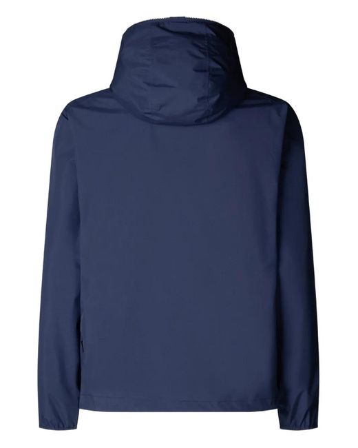 Save The Duck Blue Zayn Hooded Zip-Front Jacket for men
