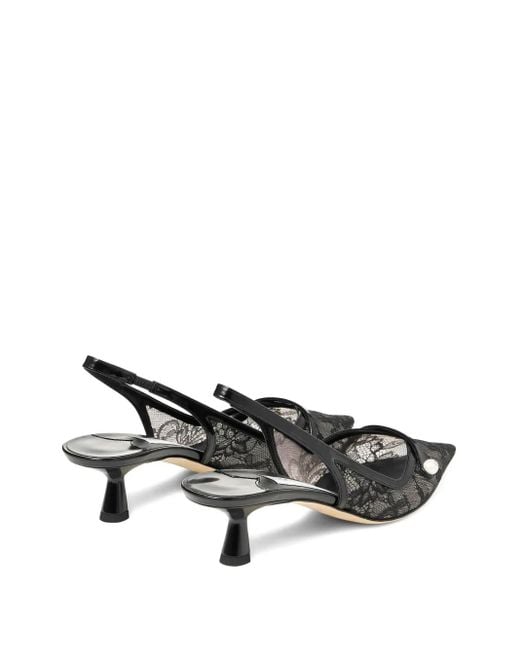 Jimmy Choo 45 Mm Amita Pumps Verfraaid Met Kant in het Black