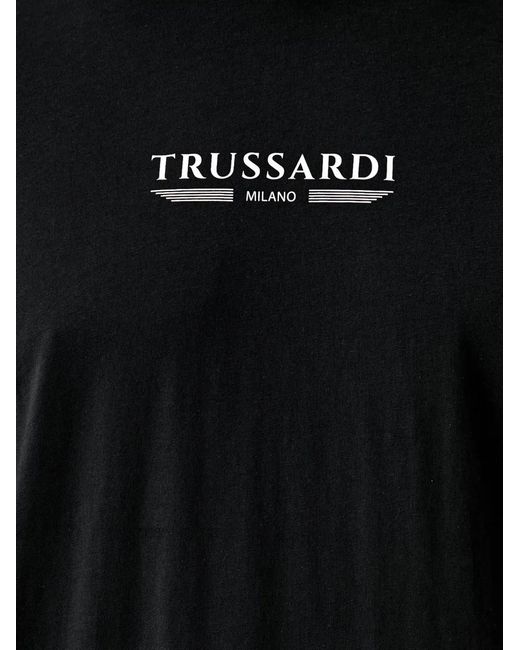Trussardi Black Logo-Print T-Shirt for men