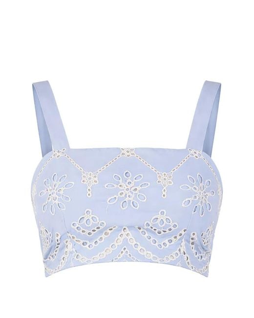 MISA Los Angles Blue Haut Lois À Broderie Anglaise