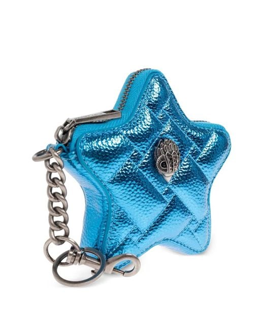 Kurt Geiger Blue Star-Shaped Quilted Keyring