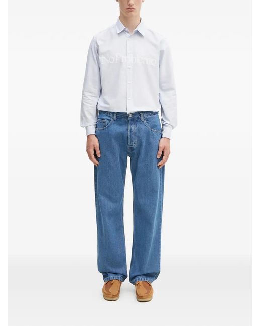 Aries White Stripe-Pattern Shirt for men