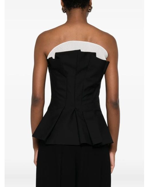 Rohe Black Pleated Bustier Top