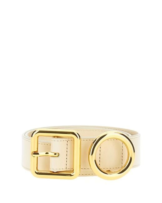 Jacquemus Metallic Geometric-Buckle Leather Belt
