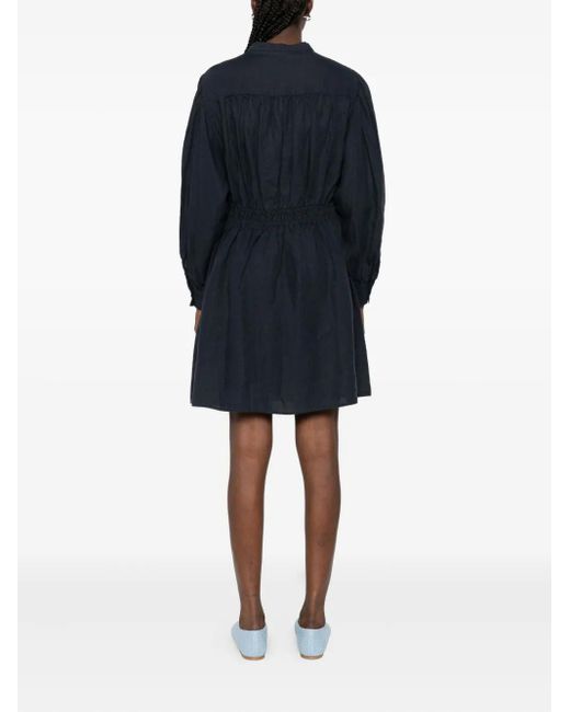 Marc O' Polo Blue Button-Front Midi Dress