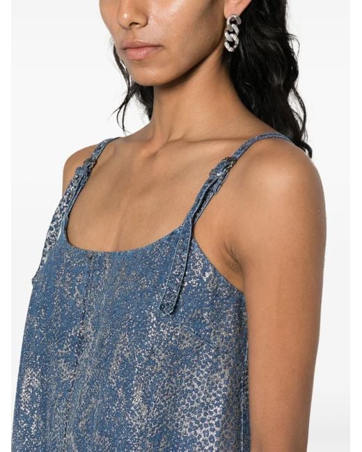 Versace Jeans Couture Blue Mini Buckle Dress