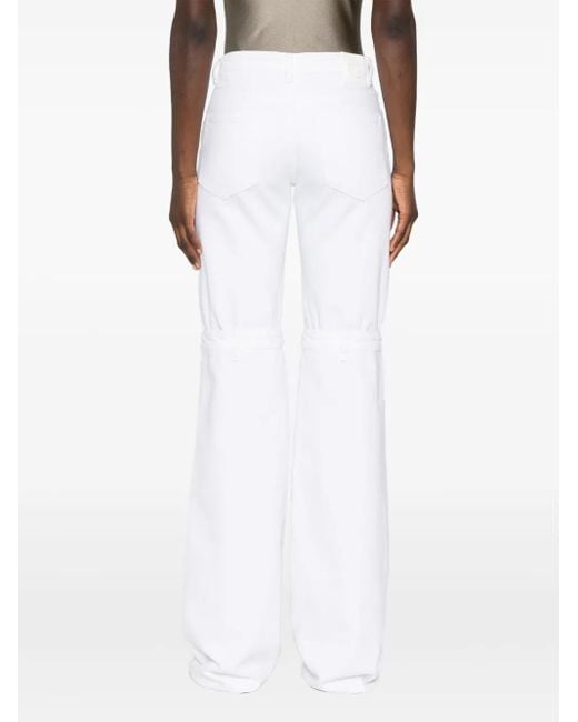 Coperni White Open-Knee Flared Jeans