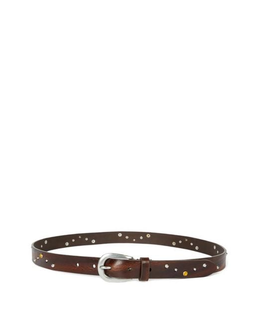 Paul Smith White Stud-Embellished Leather Belt for men