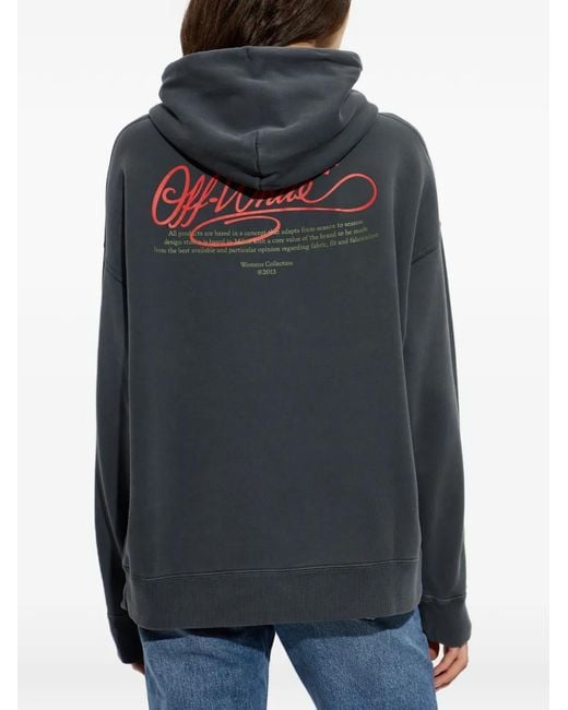 Off-White c/o Virgil Abloh Gray Graphic-Print Hoodie