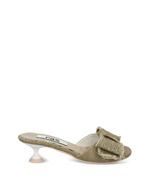 Ras Metallic Bow-Embellished Sandals