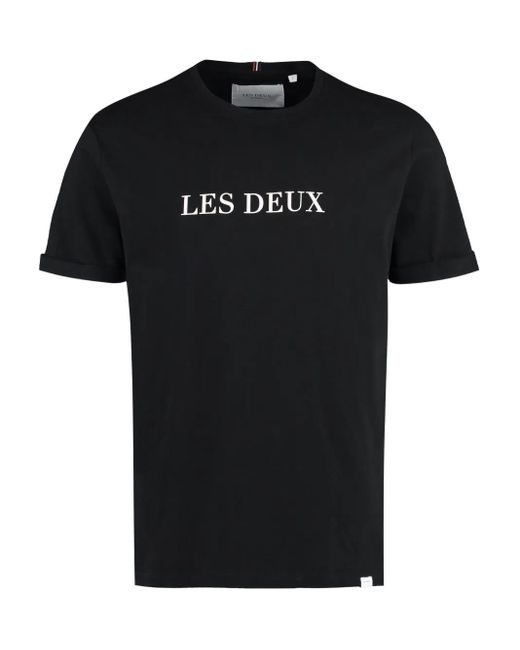 メンズ Les Deux ロゴ Tシャツ Black