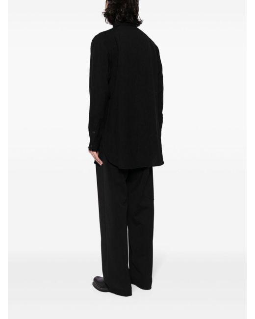 Yohji Yamamoto Black Art-print Panelled Shirt for men