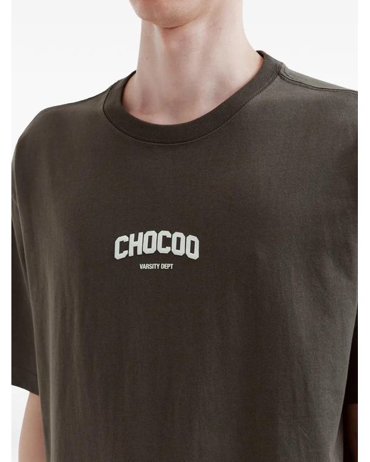 Chocoolate Gray Logo-Print T-Shirt for men